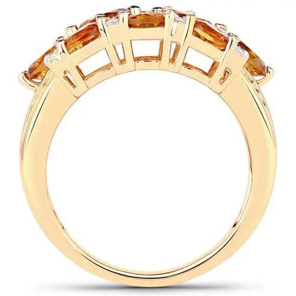 Ring 14K yellow gold plated citrine and white topaz .925 sterling silver by Bids.com on Tampa Home & Garden Store