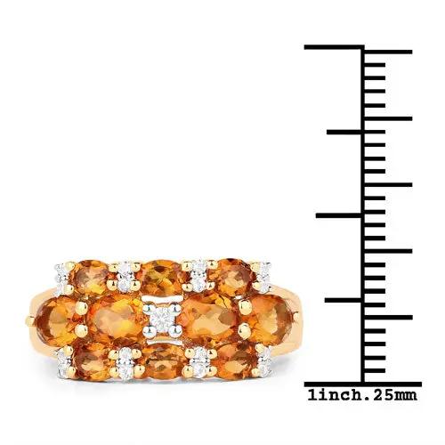 Ring 14K yellow gold plated citrine & white topaz with sterling silver by Bids.com on Tampa Home & Garden Store
