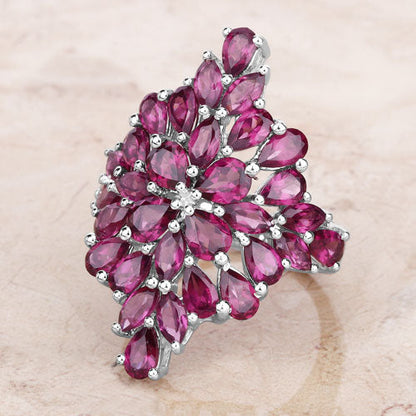 Ring 7.52 Carat genuine rhodolite cluster in .925 Sterling Silver by Bids.com on Tampa Home & Garden Store