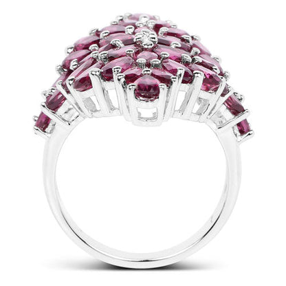 7.52 carat rhodolite cluster ring in .925 sterling silver with pink stones by Bids.com on Tampa Home & Garden Store