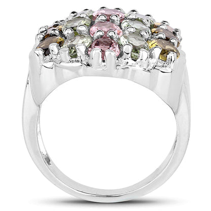Sterling silver ring with 6.74ct brown, pink and green tourmaline stones by Bids.com on Tampa Home & Garden Store