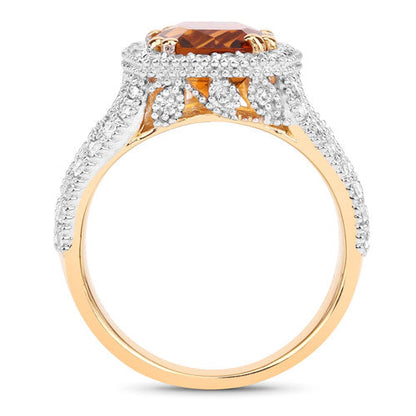 Citrine and White Topaz Ring by Bids.com with 3.71ct citrine center on two-tone band on Tampa Home & Garden Store