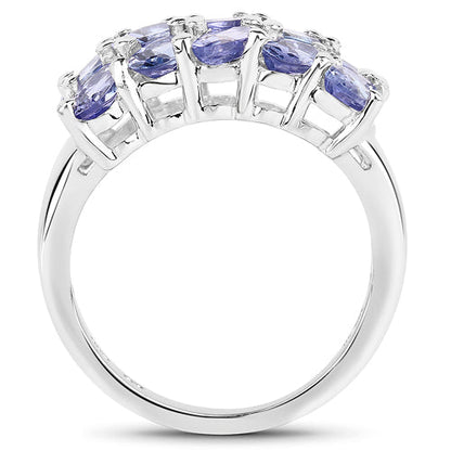 Sterling silver Tanzanite ring with six oval stones, 3.75ct, Bids.com on Tampa Home & Garden Store