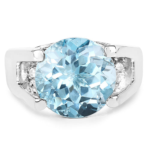 Ring 7.21ct blue topaz and white cubic zirconia in .925 sterling silver Bids.com on Tampa Home & Garden Store