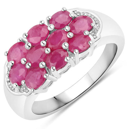 2.20ct genuine ruby ring in .925 sterling silver with pink oval rubies in prong setting on Tampa Home & Garden Store