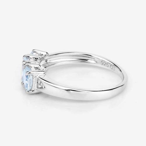 Sterling silver ring with 0.95ct aquamarine and white diamonds, Bids.com on Tampa Home & Garden Store