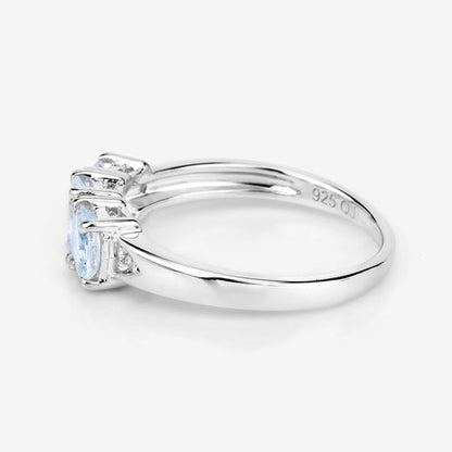 Sterling silver ring with 0.95ct aquamarine and white diamonds, Bids.com on Tampa Home & Garden Store