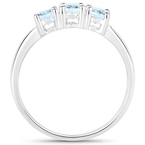 Ring: 0.95ct aquamarine and white diamond in .925 sterling silver by Bids.com on Tampa Home & Garden Store