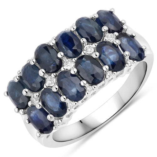 Ring 2.80ct blue sapphire and white topaz, sterling silver (.925) band, Bids.com on Tampa Home & Garden Store