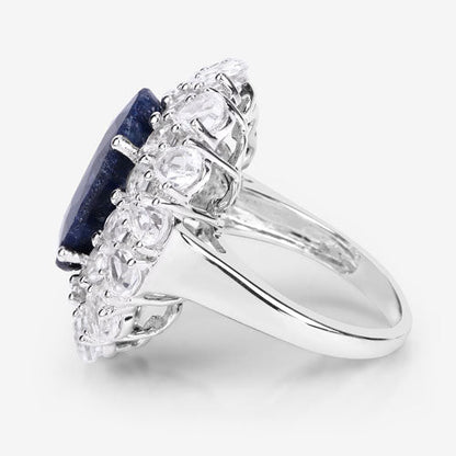 Ring: 10.64ct dyed sapphire and white topaz in .925 sterling silver by Bids.com on Tampa Home & Garden Store