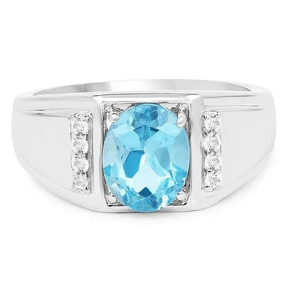 2.18ct London Blue Topaz and white topaz ring in .925 sterling silver by Bids.com on Tampa Home & Garden Store