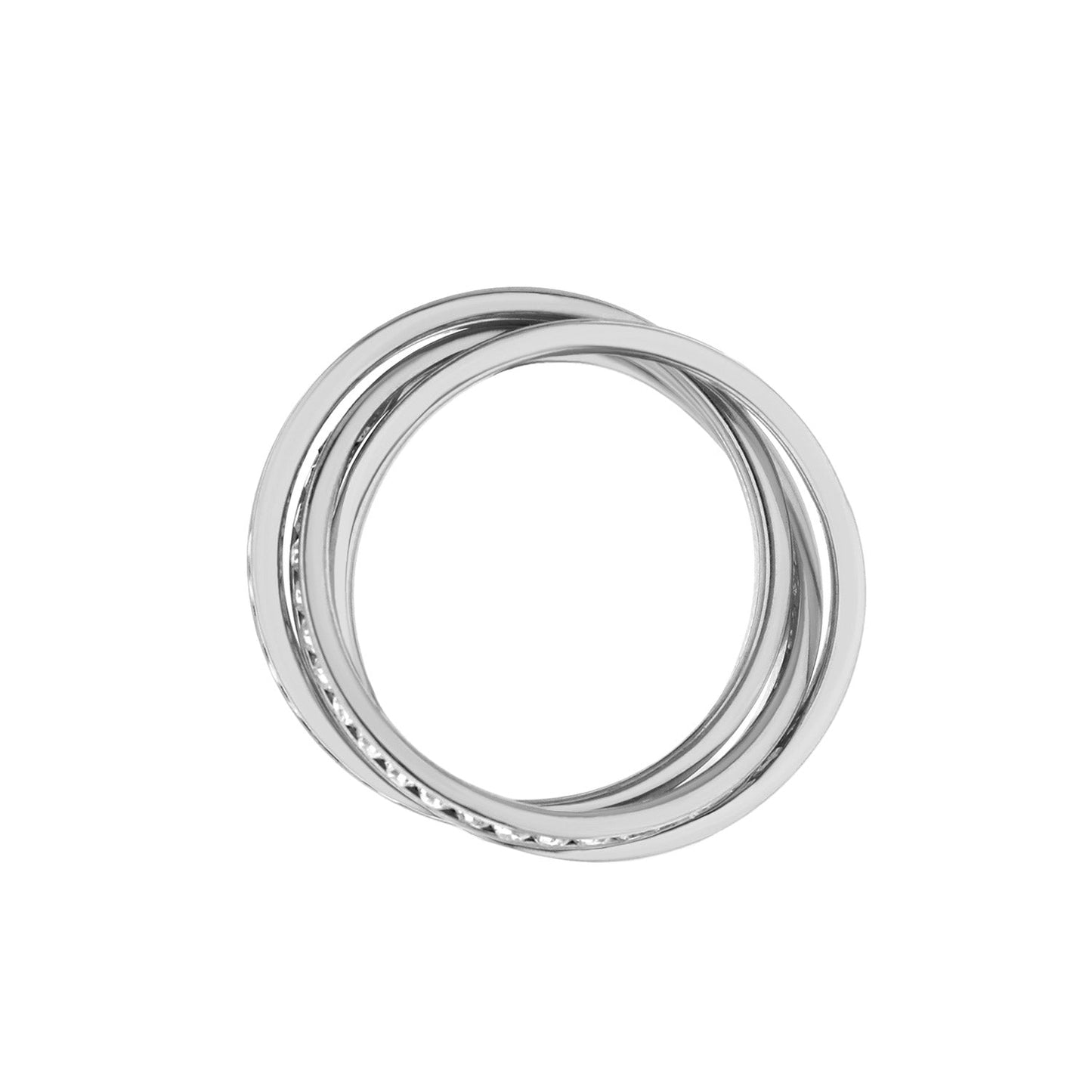 Glamour Pave Stackable Ring Triple Channel Roll, set of 3 silver-toned rings by Lauren G Adams on Tampa Home & Garden Store