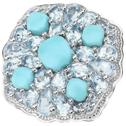 ring 6.18ct turquoise and blue topaz .925 sterling silver setting by Bids.com on Tampa Home & Garden Store