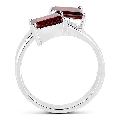 Ring 2.40ct genuine garnet in .925 sterling silver with dual rectangular garnets, Bids.com on Tampa Home & Garden Store