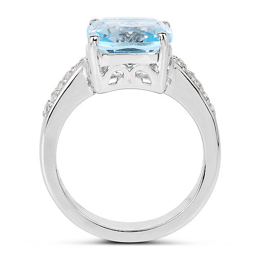4.62ct genuine blue topaz and white topaz sterling silver ring by Bids.com on Tampa Home & Garden Store