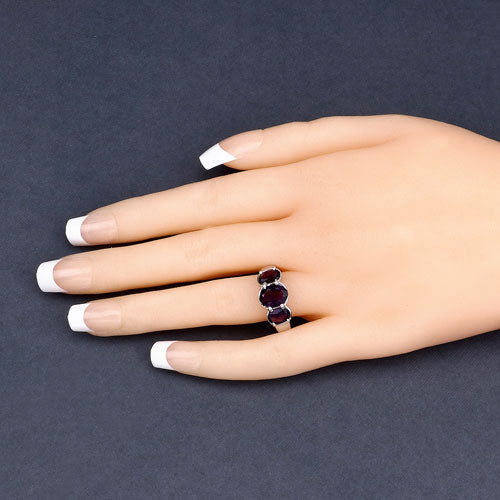 Ring 3.20ct amethyst in .925 sterling silver, 3-stone design, Bids.com on Tampa Home & Garden Store
