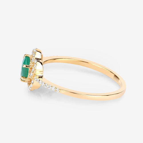 Ring 14K yellow gold emerald and diamond with emerald centerpiece by Bids.com on Tampa Home & Garden Store