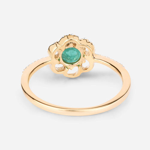 Ring 14K yellow gold with 0.55ct Zambian emerald and white diamonds in setting by Bids.com on Tampa Home & Garden Store