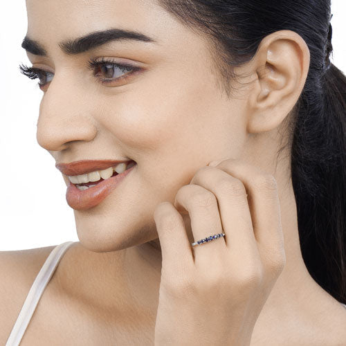 Ring: 0.45ct genuine blue sapphire with white diamonds in 14K white gold, by Bids.com on Tampa Home & Garden Store
