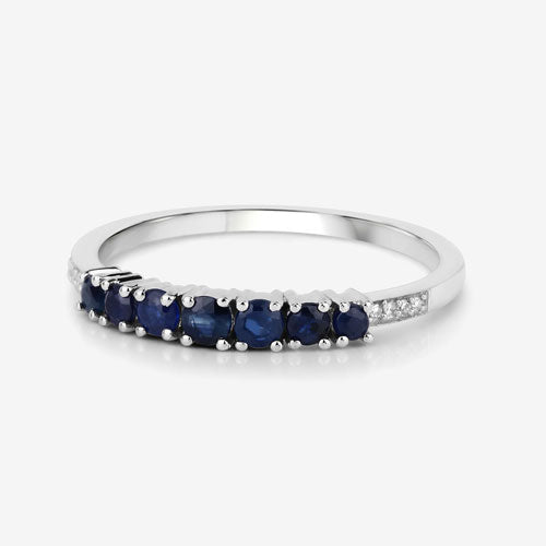 Ring with 0.45ct blue sapphire and white diamonds in 14K white gold by Bids.com on Tampa Home & Garden Store