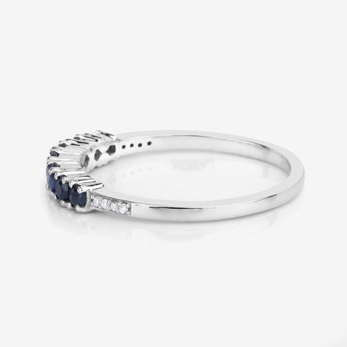 Blue sapphire and white diamond ring in 14K white gold, 0.45ct genuine stones, by Bids.com on Tampa Home & Garden Store