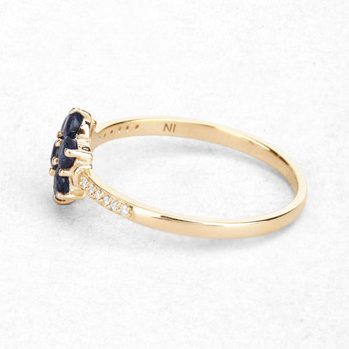 0.45ct blue sapphire and white diamond ring in 10K yellow gold by Bids.com on Tampa Home & Garden Store