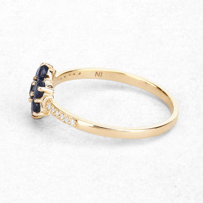 0.45ct blue sapphire and white diamond ring in 10K yellow gold by Bids.com on Tampa Home & Garden Store