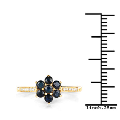 Ring 0.45ct blue sapphire and white diamond cluster on 10K yellow gold band by Bids.com on Tampa Home & Garden Store
