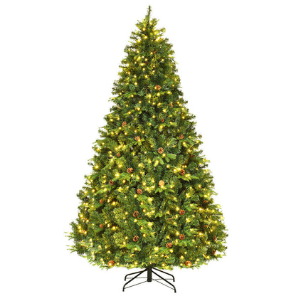 7.5 ft artificial Christmas tree with warm LED lights and pine cones DirectDeals on Tampa Home & Garden Store