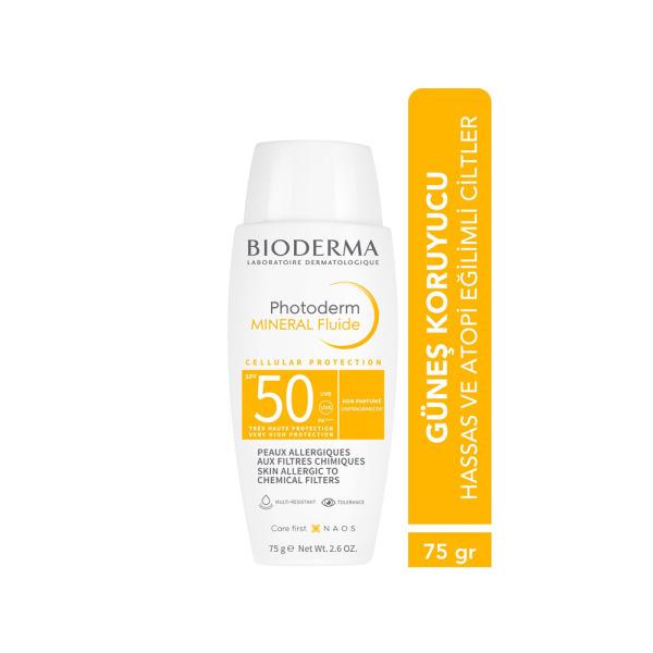 Bioderma Photoderm Mineral Sunscreen Cream bottle white with yellow SPF50 label, 75 g on Tampa Home & Garden Store