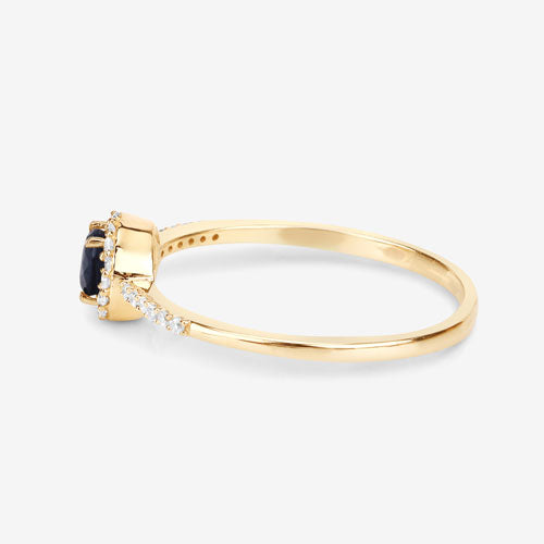 Ring with 0.38ct blue sapphire and white diamonds in 14K yellow gold by Bids.com on Tampa Home & Garden Store