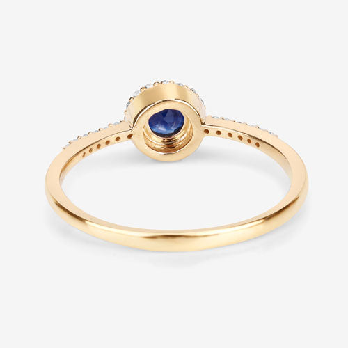 Ring 0.38ct blue sapphire with white diamonds set in 14K yellow gold, Bids.com on Tampa Home & Garden Store