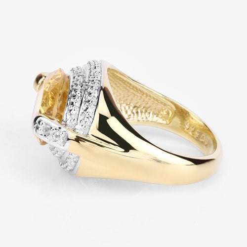 Ring 4.56ct citrine with diamond accents, gold-tone band, Bids.com .925 sterling silver on Tampa Home & Garden Store