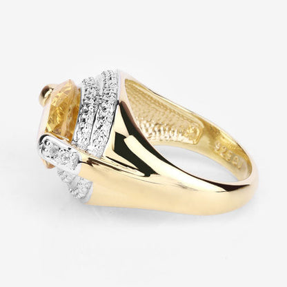 Ring 4.56ct citrine with diamond accents, gold-tone band, Bids.com .925 sterling silver on Tampa Home & Garden Store