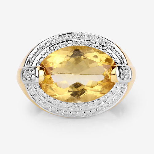 Ring 4.56ct citrine with white diamond halo in .925 Sterling Silver, Bids.com on Tampa Home & Garden Store