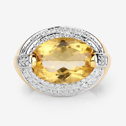 Ring 4.56ct citrine with white diamond halo in .925 Sterling Silver, Bids.com on Tampa Home & Garden Store