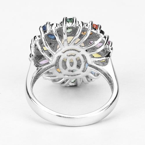 Ring with 3.92ct Ethiopian opal, sapphire and white diamonds in .925 sterling silver on Tampa Home & Garden Store