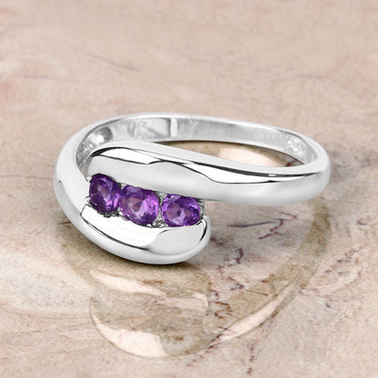 0.54ct genuine amethyst ring with three stones in .925 sterling silver by Bids.com on Tampa Home & Garden Store