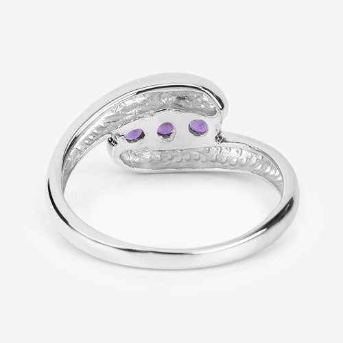 0.54 Carat Genuine Amethyst .925 Sterling Silver Ring with purple stones on Tampa Home & Garden Store