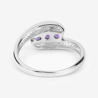 0.54 Carat Genuine Amethyst .925 Sterling Silver Ring with purple stones on Tampa Home & Garden Store
