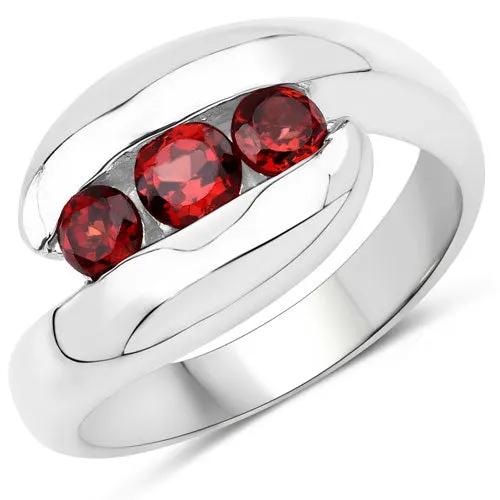 Ring 0.74ct garnet triple-stone in .925 sterling silver by Bids.com red garnet stones on Tampa Home & Garden Store