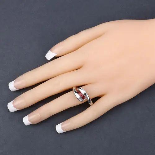 Ring 0.74ct Garnet in .925 Sterling Silver with red gemstone on finger on Tampa Home & Garden Store
