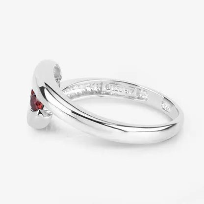 Garnet ring 0.74ct red gemstone in .925 sterling silver band on Tampa Home & Garden Store