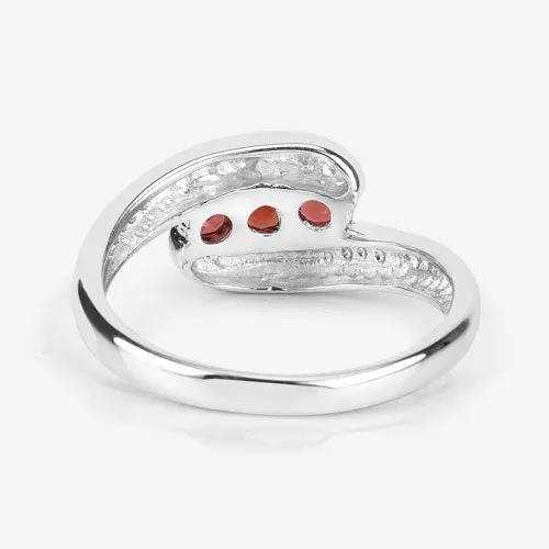 Garnet ring, 0.74ct garnet, .925 sterling silver, wrap-style open shank, Bids.com on Tampa Home & Garden Store