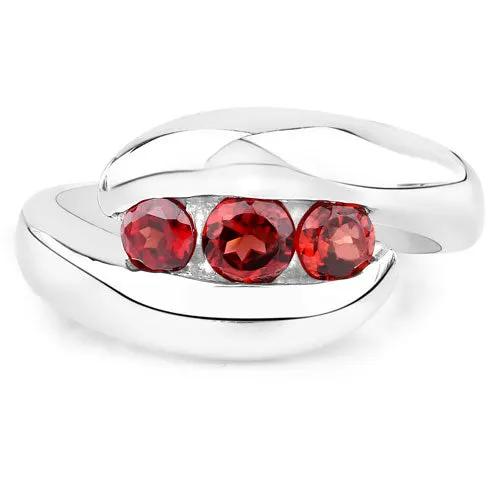 Ring with three 0.74ct garnets in sleek .925 sterling silver, curved band by Bids.com on Tampa Home & Garden Store