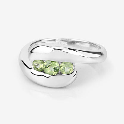 Ring sterling silver with two lime-green peridot stones, 0.56ct total, Bids.com on Tampa Home & Garden Store