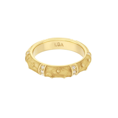 Polka Dot Stackable Ring by Lauren G Adams, gold-tone band with crystal accents on Tampa Home & Garden Store