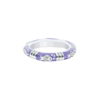 Ocean Love Stackable Ring in purple enamel with silver-tone accents by Lauren G Adams on Tampa Home & Garden Store
