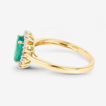 Emerald diamond ring, 1.34ct Zambian emerald with diamonds, 10K yellow gold by Bids.com on Tampa Home & Garden Store