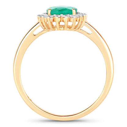 Ring 1.34ct Zambian emerald and white diamond in 10K yellow gold by Bids.com on Tampa Home & Garden Store